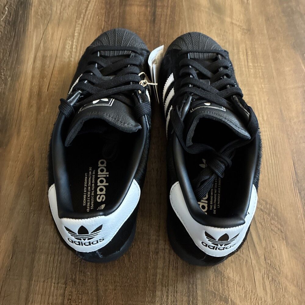 Adidas Superstar 2 Black Pony Hair White Women Size 7.5 Shoes JH9475 - Picture 3 of 6